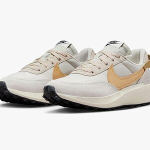 Nike Women's Cream and Tan Sneakers